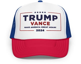 Trump Vance 2024 MAGA haftowana czapka typu trucker z pianki snapback