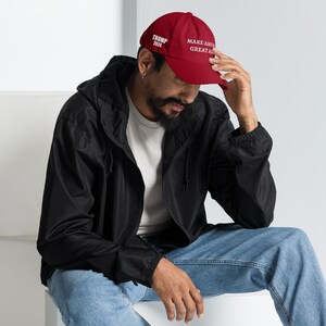 MAGA Dad Hat with Trump 2024 and American Flag Embroidery