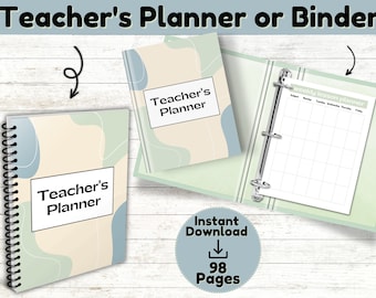 Printable Teacher Planner: 98-Page Lesson Plan & Calendar (Digital Download)