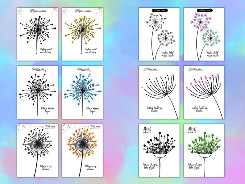 Fingerprint Dandelion Printable Craft for Kids, Instant Download ...