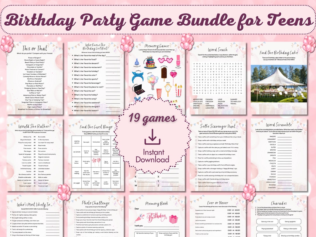 Birthday Party Games for Teens, Tween Birthday Party Games, Party