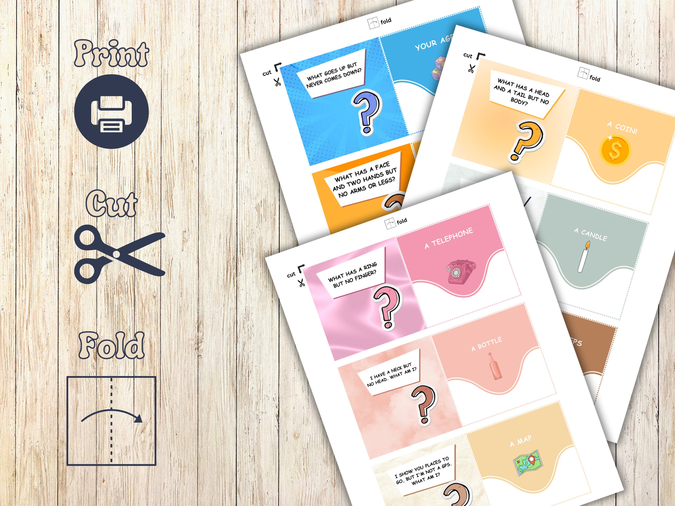 Kids Riddle Cards, Funny Riddle Cards, Lunch Box Riddle Cards, Kid ...