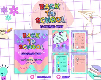 Back to School Scavenger Hunt: Classroom Card Game (Printable PDF)
