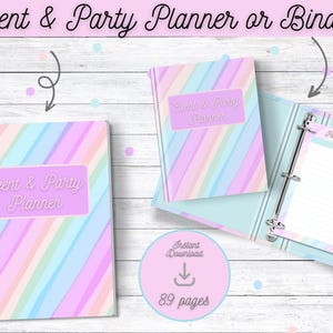Printable Event and Party Planner, Printable Planner, Party Planner, Event Planner, Colorful Party Planner, Instant Download