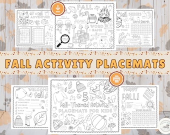 Manteles individuales de actividades de otoño para niños: Juegos imprimibles (PDF)