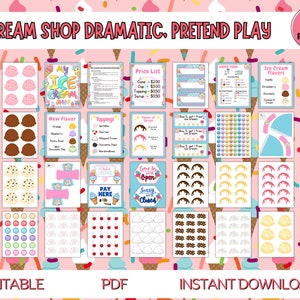 Kid&#39;s Ice Cream Shop Pretend Dramatic Play Printable