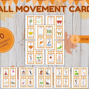 Fall Movement Cards, Printable Action Card, Movement Activity, Educational Printable, Homeschool Resource, Teaching Resource