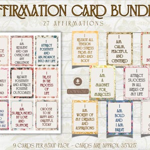 Cartes d'affirmation imprimables thème floral antique, citations positives, cartes d'estime de soi, manifestation, prendre soin de soi, téléchargement immédiat
