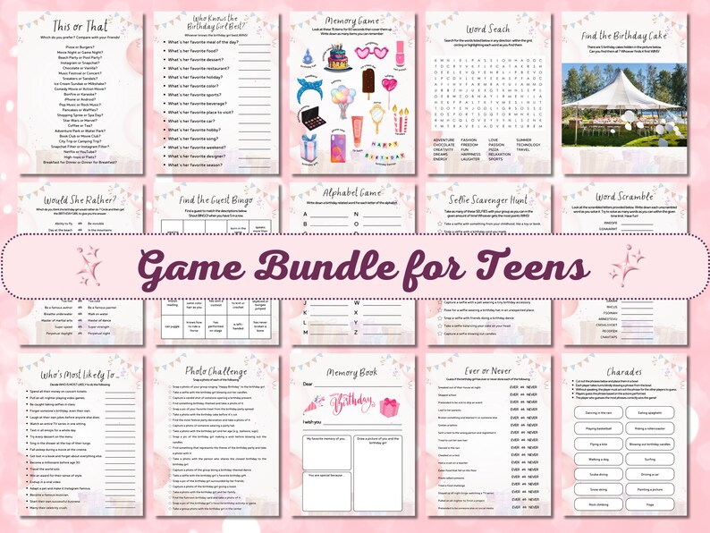 Birthday Party Games for Teens, Tween Birthday Party Games, Party ...