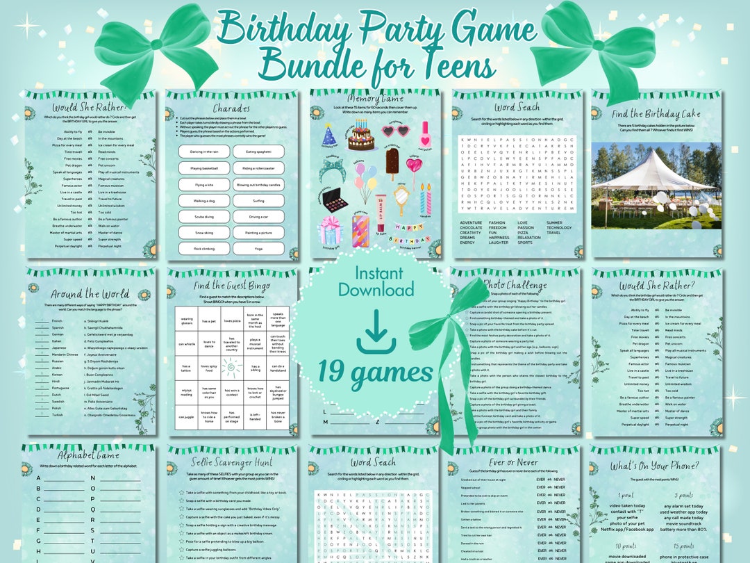 Birthday Party Games for Teens, Tween Birthday Party Games, Party