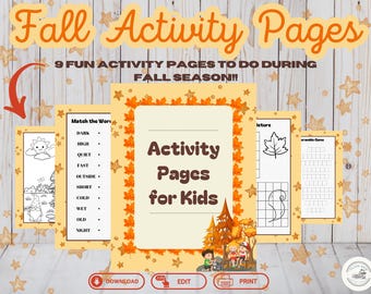 Fall Activity Pages for Kids: Printable Autumn Games (PDF)