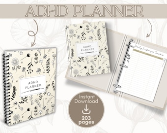 ADHD Planner for Adults: 200+ Page Life Organizer (Digital Download)