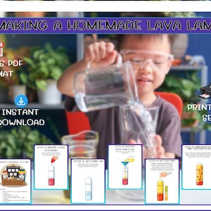 Kid&#39;s Lava Lamp Experiment Printable, Science Experiment for Kids, STEM Activity for Kids, Instant Download