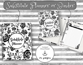 Substitute Teacher Planner: Floral Printable Binder (PDF)