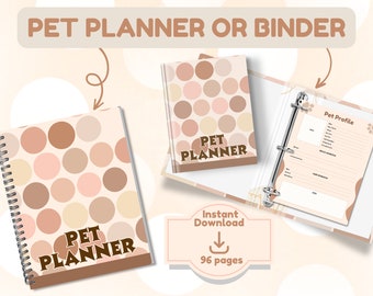 Pet Health Planner: Vet Info, Care Logs, and Trackers (Printable)