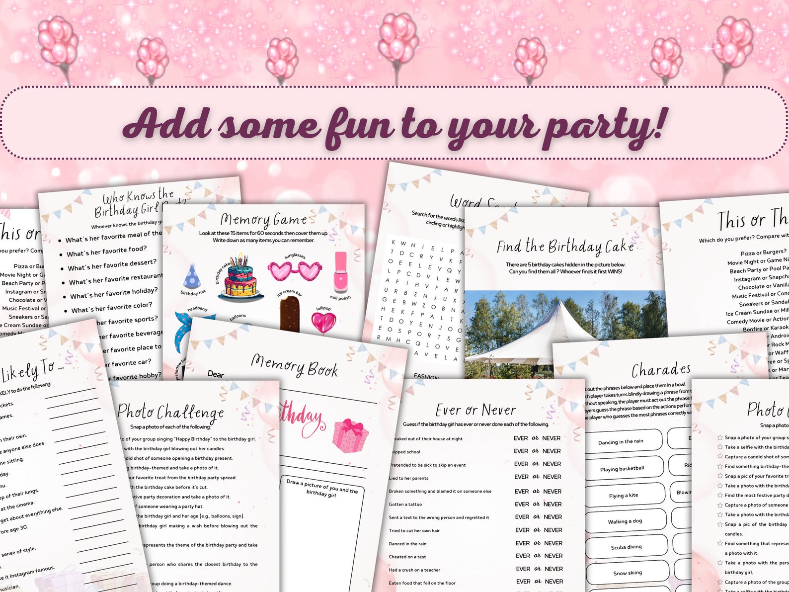 Birthday Party Games for Teens, Tween Birthday Party Games, Party