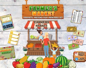 Farmers Market Pretend Play Printable Set (PDF)