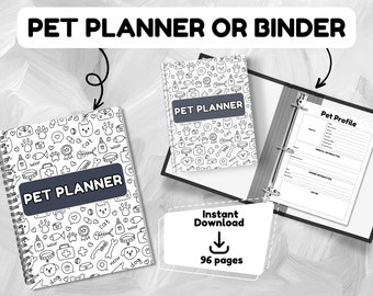 Pet Care Planner: Health, Vet & Sitter Information (Printable, INSTANT DOWNLOAD)