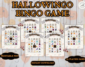 Halloween Bingo Game for Kids: Hallowingo Party Activity (Instant Download)
