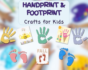 Manualidades con huellas de manos y pies para niños (descarga digital imprimible)