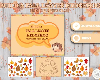 Fall Hedgehog Craft: Printable Paper Leaf Activity (Instant Download)