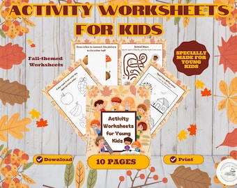 Fall Activity Pages: Preschool Printable Games for Young Kids (PDF)