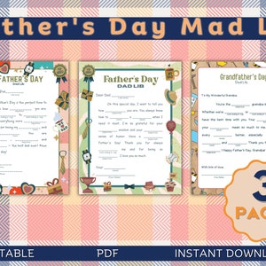 Father’s Day Mad Libs, Father&#39;s Day Gift, Father&#39;s Day Kids Activity, Dad Printable, Father&#39;s Day Game