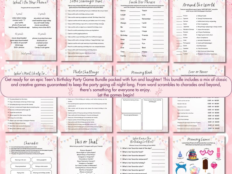 Birthday Party Games for Teens, Tween Birthday Party Games, Party