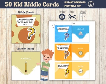 Funny Kid Riddle Cards: Printable Lunch Box Games (PDF)