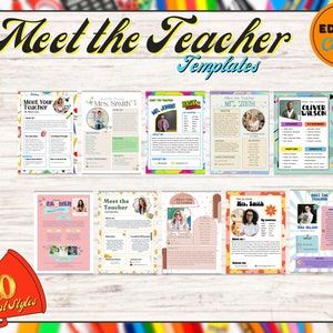 Plantilla Conozca al maestro, editable en Canva Conozca al maestro, Regreso a clases Conozca al maestro, Conozca el paquete para maestros, Descarga instantánea