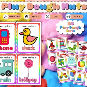 Play Dough Mat, Play Dough Activity, Printable Play Dough Mats, Fine Motor Skills Play, Toddler Preschool Kindergarten Educational Resource