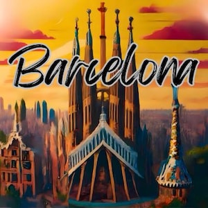 Sticker Barcelona Kiss Cut - Gaudi's Dream Under Spanish Sun - Vinylsticker Travel & Wanderlust - Perfect voor laptops, waterflessen en meer