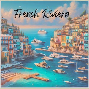 Adesivo Kiss Cut da Riviera Francesa - Côte d'Azur Chic sob o sol do Mediterrâneo - Adesivo de vinil para viagem - Perfeito para laptops, garrafas de água e muito mais!