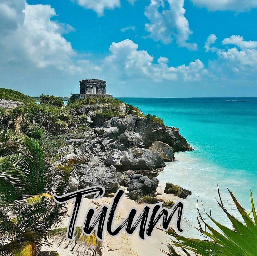 Tulum Kiss Cut Sticker - Mayan Riviera Mystique Under Turquoise Skies ...
