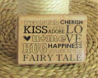 Rubber Stamp, Stampabilities 2012, Subway Art, Love Stamp Words, 3 inch by 2 plus inch, destash stamps