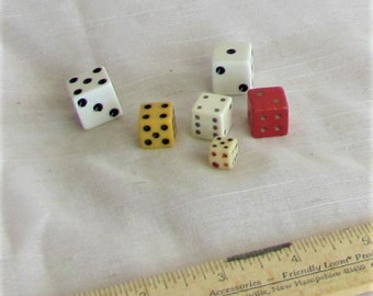 Dice, Dirty Nasty Dice, 6 pieces, game pieces, jewelry making, fun and games, craft supplies