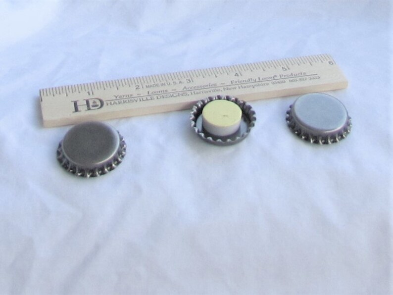 Bottle Caps Plain Metal Adhesive Silver 6 Pieces Jewelry Etsy