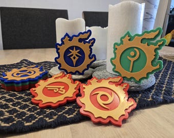 Posavasos personalizados con símbolos de trabajo de FFXIV / Decoración de juegos impresa en 3D
