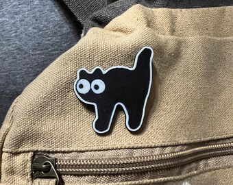 Derpy Black Cat Pin