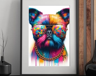 Brussels Griffon Wall Art | Scruffy & Stylish Pup | Digital Download