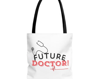 Toekomstige dokter tote tas cadeau dokter afstuderen geschenken medische student afstudeercadeau, dokter afstudeercadeau, dokter cadeau, tote, draagtas