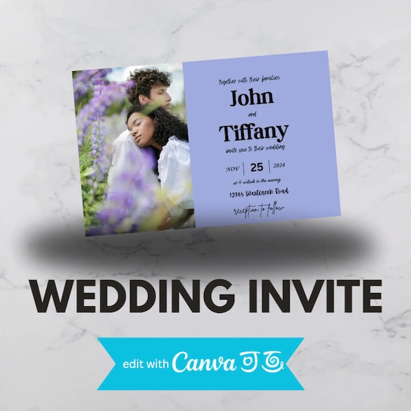 Minimalistic Wedding Invite Canva Template | Elegant Invite Template