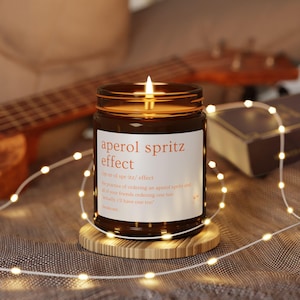 Aperol Spritz Effect Scented Soy Candle, Aperol Spritz Candle, Aperol Spritz Decor, Home Decor, Cocktail Candle