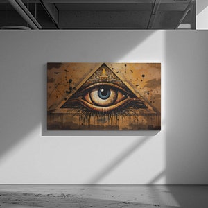 Ojo de Horus1, Arte Egipcio, Geometría Sagrada, Lienzo Mate, Estirado, 0.75"