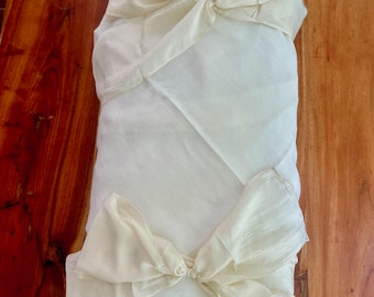 Cream Linen Burial Shroud with Silk Ties | Sanctum Shrouds - Lino Collection