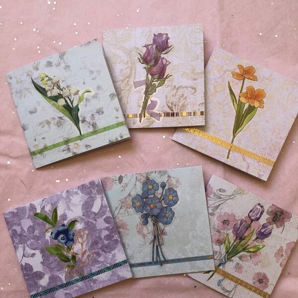 Handmade Mini Cards Stationery - Set of 10