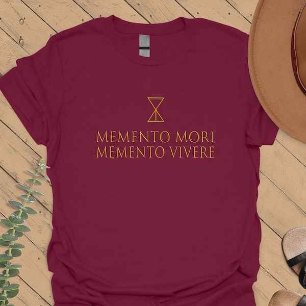 Memento Mori Memento Vivere Shirt, Stoic Phrases T-shirt, Remember Death Sweatshirt, Remember Life Hoodie, Gothic Stoic Tee, Poetry LoverTee