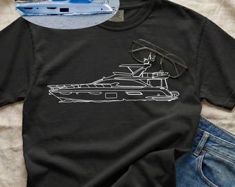 Custom Boat Portrait, Comfort Colors Shirt, Father's Day Gift From Your Yacht Photo