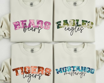 Custom Mascot Sweatshirt: Military Pattern School Sports Hoodies