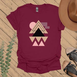 Abstract T-Shirt, Minimalist Shirt, Artsy Tee, Geometric Top, Modern Art, Artistic Gift, Landscape T-Shirt, Aesthetic Clothing, 90s Clothes